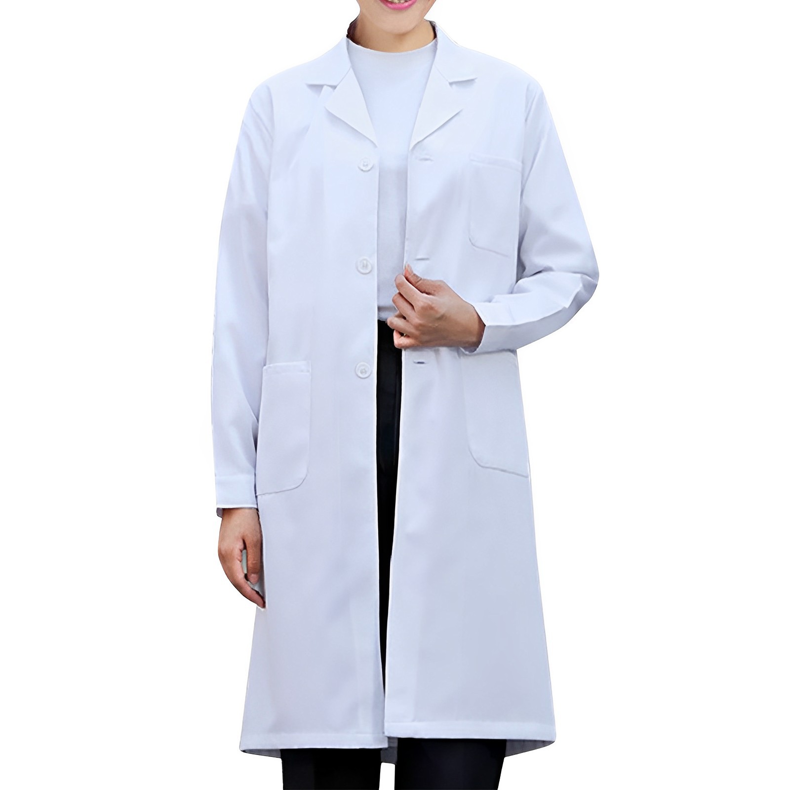 Medical Lab Gown - Biały fartuch laboratoryjny dla kobiet mężczyzn