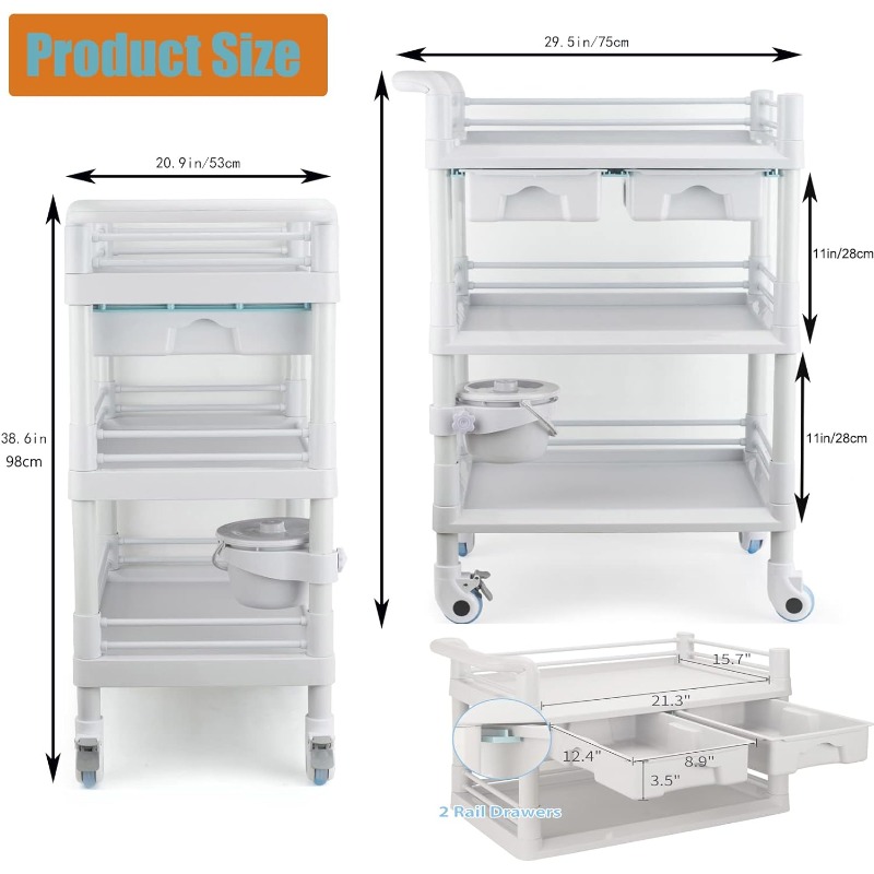 Wielofunkcyjny 3-poziomowy wóz – Medical Lab Furniture recenzja i cena