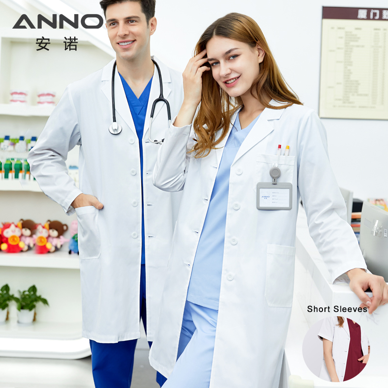 ANNO biały lekarz medyczny pła – Medical Lab Gown recenzja i cena
