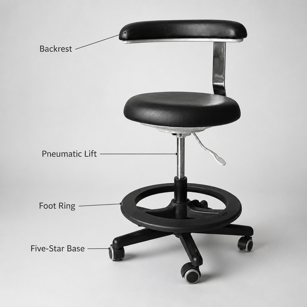 Nowoczesny, obrotowy stołek z  – Medical Lab Furniture recenzja i cena